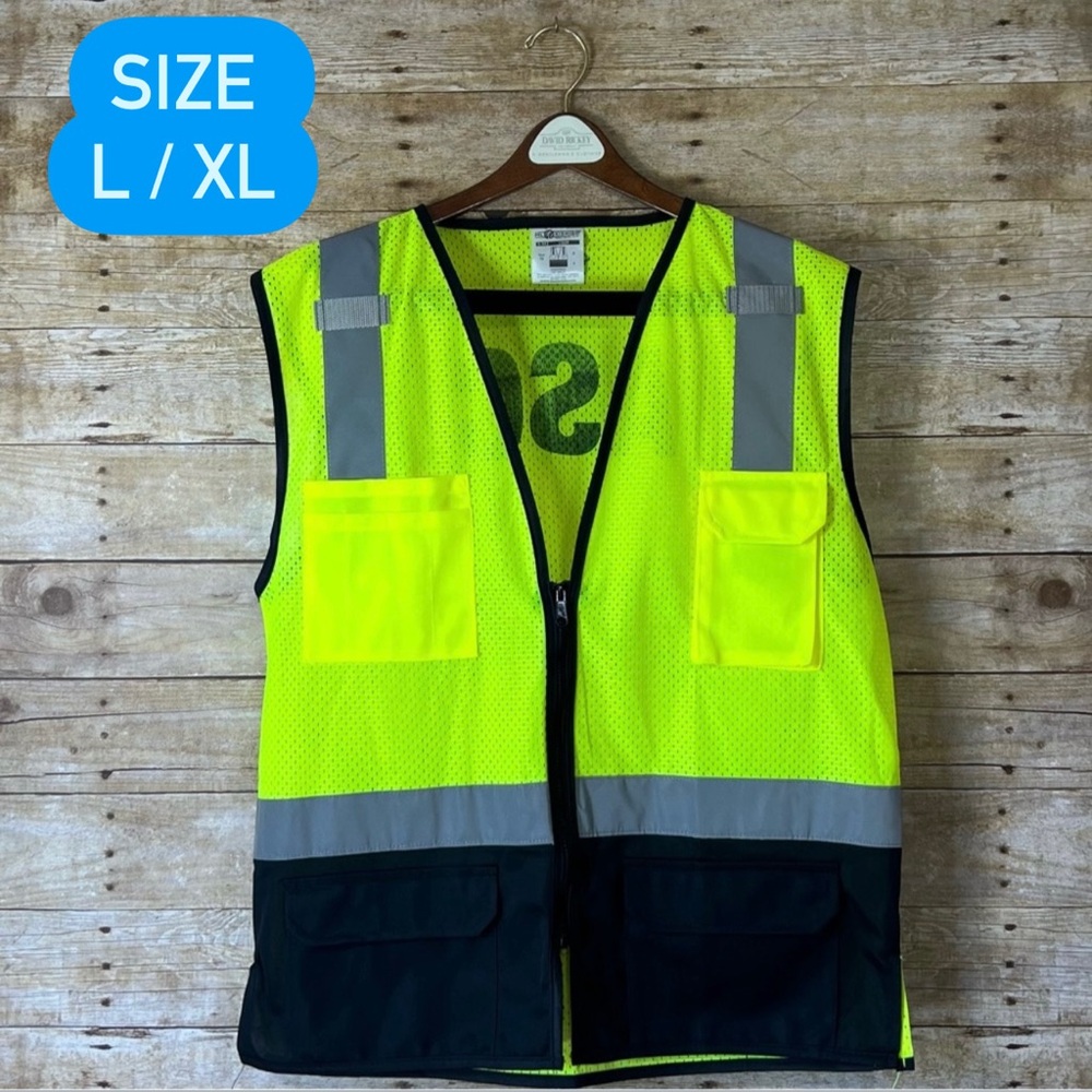 ML Kishigo Size Large Safety Works Neon Yellow Reflective‎ Vest
